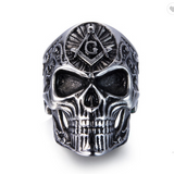 ゴシック シルバー スカル ヘッド フリーメイソン リング
