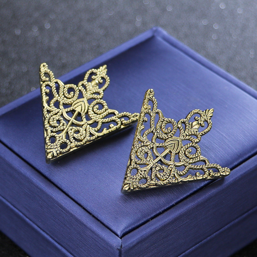 Luxury Alloy Geometric Triangle Collar Brooch