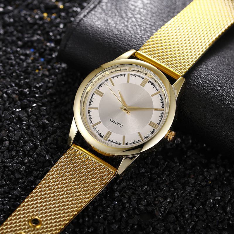 Geometric Silicone Strap Stainless Steel Watch