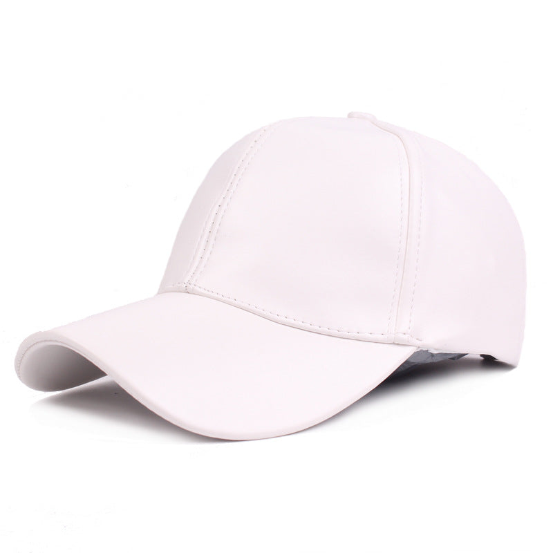 Solid Leather Baseball Cap