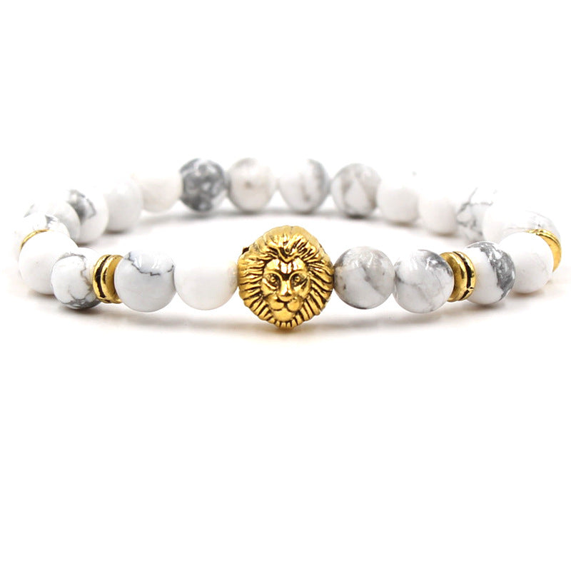 Pulsera de cuentas de piedra de león