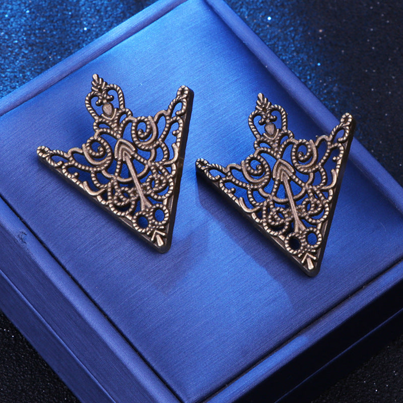 Luxury Alloy Geometric Triangle Collar Brooch