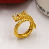 Copper Dragon And Phoenix Adjustable Ring