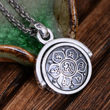 Rotating Six-Word Mantra Sterling Silver Necklace