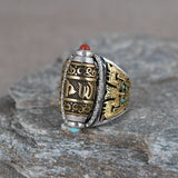 Vintage Golden Rotatable Mantra Ring