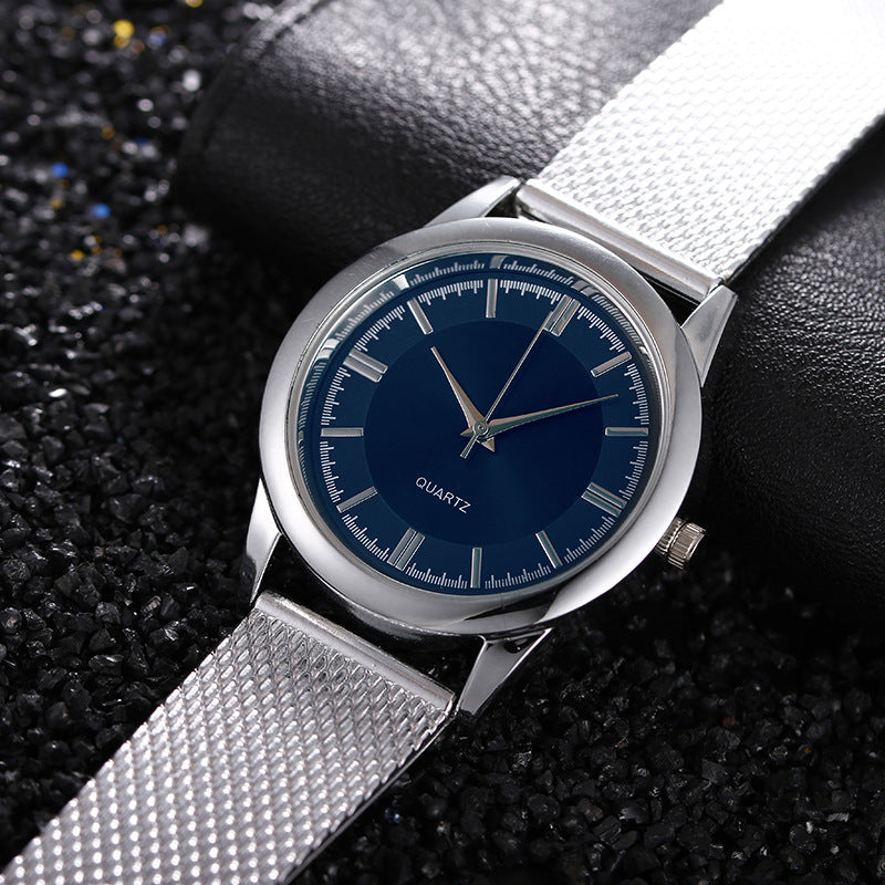 Geometric Silicone Strap Stainless Steel Watch