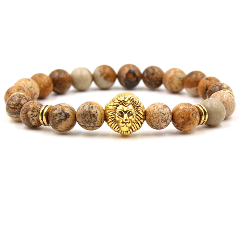 Pulsera de cuentas de piedra de león