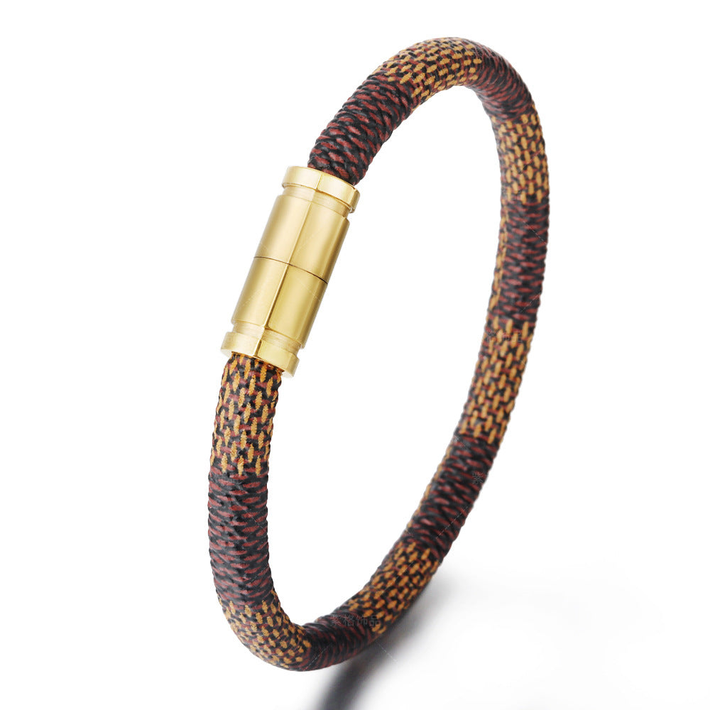 Retro Magnetschnalle Ledermanschette Armband
