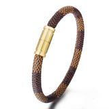 Retro Magnetic Buckle Leather Cuff Bracelet