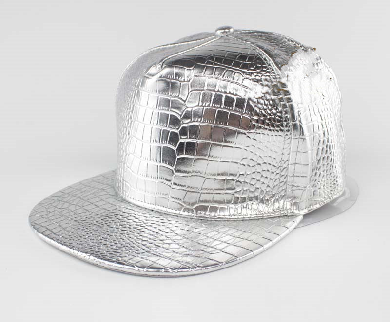 Crocodile Pattern Leather Flat Edge Cap