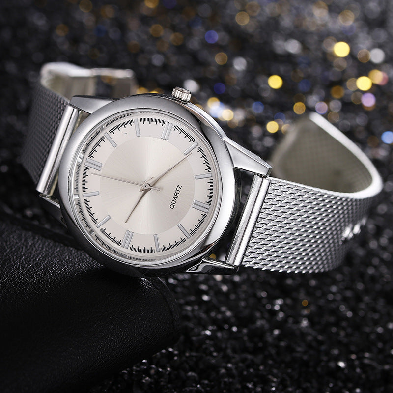 Geometric Silicone Strap Stainless Steel Watch