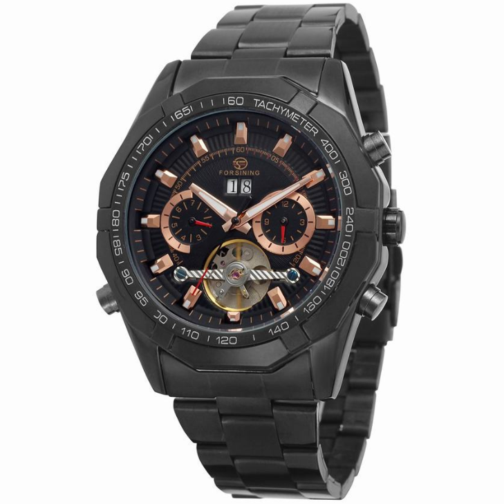 Reloj de vestir mecánico automático de acero inoxidable