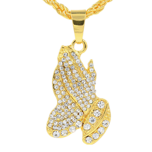 Colgante de oración de bergamota con diamantes de imitación