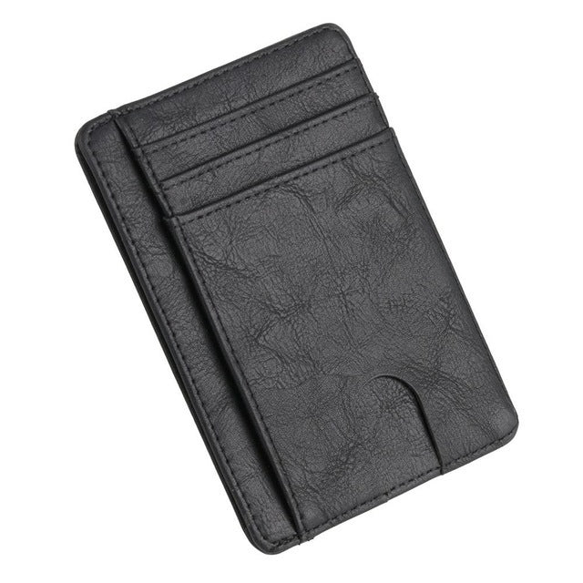 Minimalist Solid Color PU Leather Card Wallet