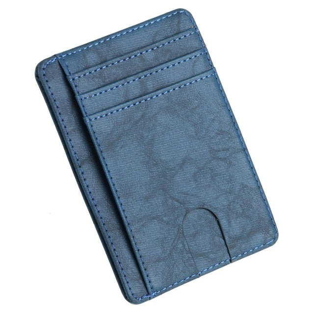 Minimalist Solid Color PU Leather Card Wallet