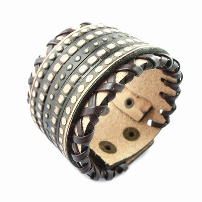 Vintage Leather Men Bracelet