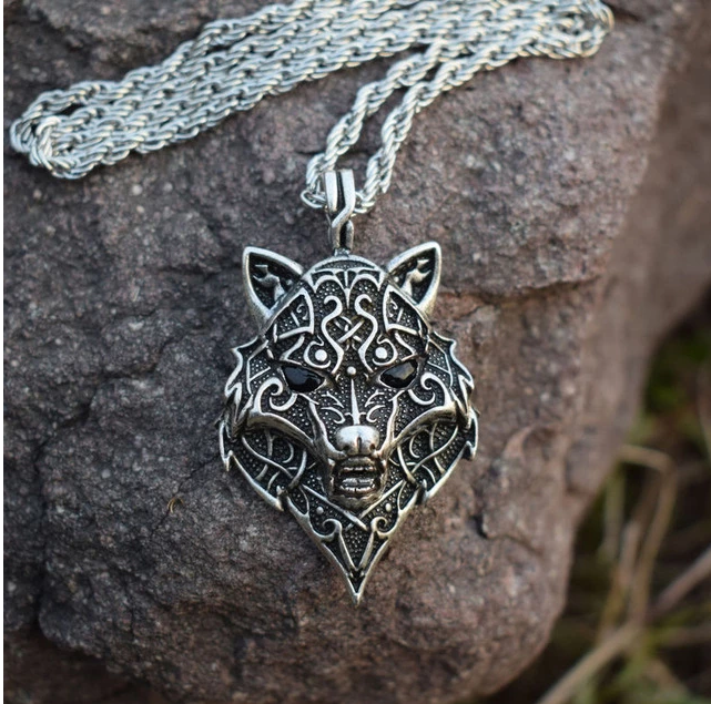 Titanium Steel Wolf Viking Pendant