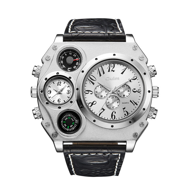 Montres de quartz couronne en cuir Pu Casual Pu