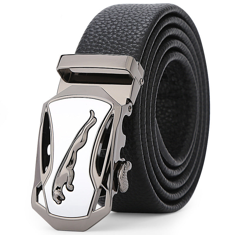 Elegant Automatic Alloy Buckle Leather Belt