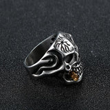 Smoking Skull Style Gothic Ring