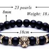 Leopard Head Buckle Beads Bracelet