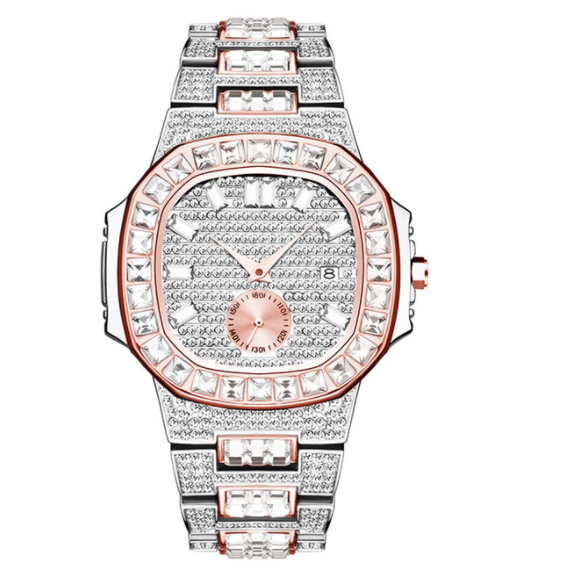 Waterproof Quartz Rhinestone Stainless Steel Watch