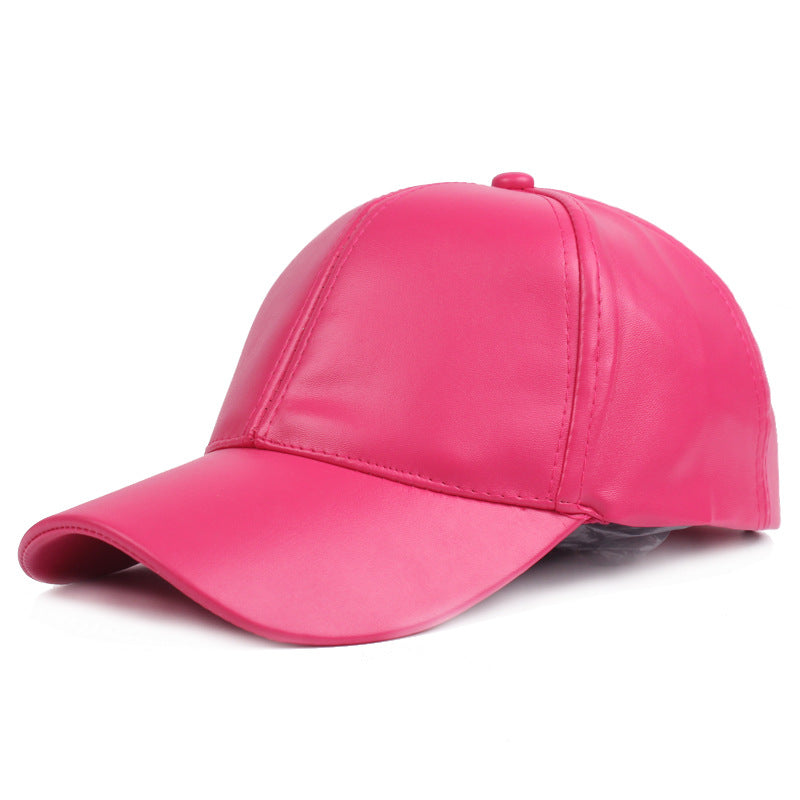 Solid Leather Baseball Cap