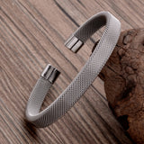 Woven Titanium Steel Cuff Bracelet