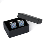 Teal Toned Mosaic Square Cufflinks