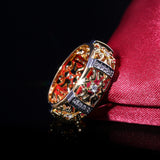 Luxury Golden Plated Zircon Rhinestone Ring