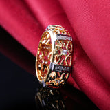 Luxury Golden Plated Zircon Rhinestone Ring