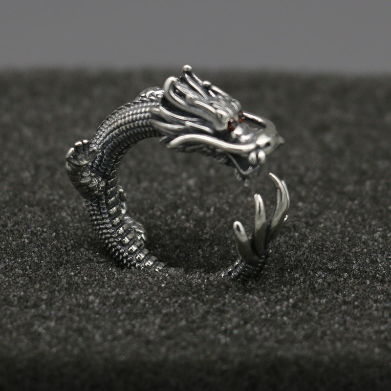 925 Sterling Silver Dragon Head Ring