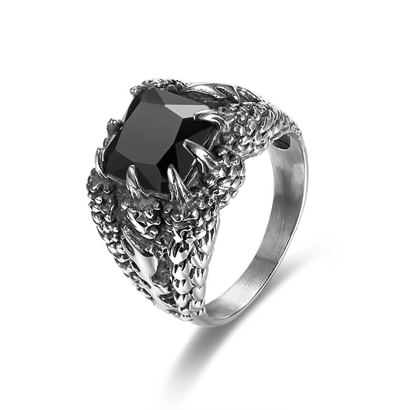 Retro Diamond Dragon Claw Ring