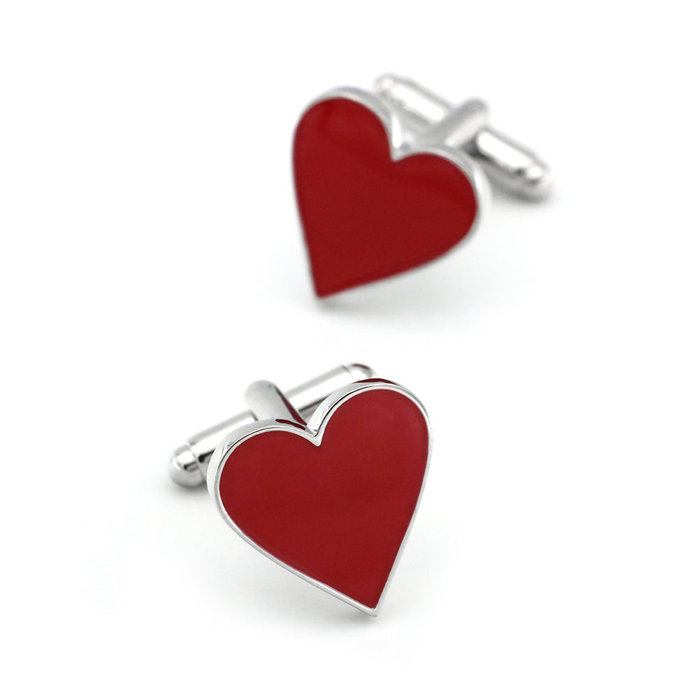 Red Heart Style Cufflinks
