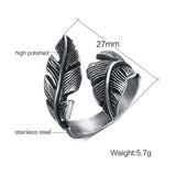 Stainless Steel Feather Casting Ring
