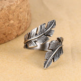 Stainless Steel Feather Casting Ring
