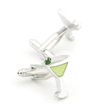 Olive Decorated Cocktail Glass Cufflinks