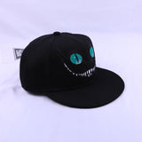Black Smiley Cat Embroidery Cap