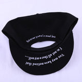 Black Smiley Cat Embroidery Cap