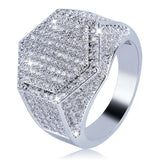 Luxury Micro Zircon Hexagonal Golden Ring