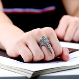 Nordic Carved Raven Amulet Ring