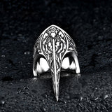 Nordic Carved Raven Amulet Ring