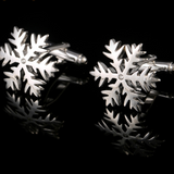 Snowflake Rhinestone Decorated Cufflinks