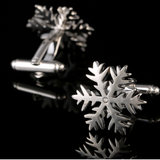 Snowflake Rhinestone Decorated Cufflinks