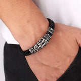 Religious David's Star Braided Leather Bracelet