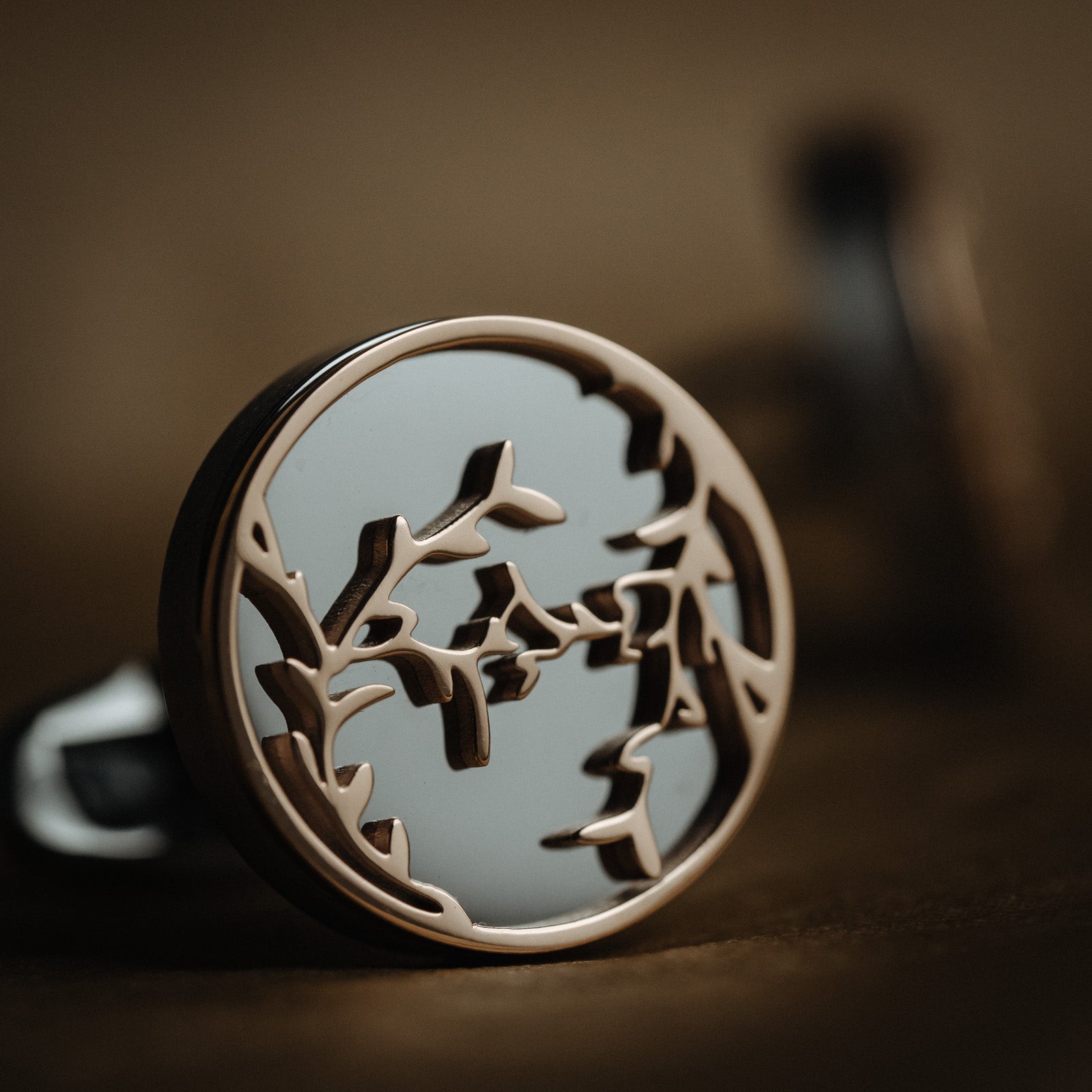 Leaf Vines Pattern Round Cufflinks