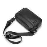 Black Solid Leather Shoulder Bag