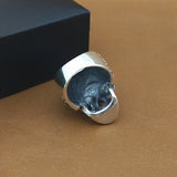 925-Sterling Silver Geometric Graving Skull Ring