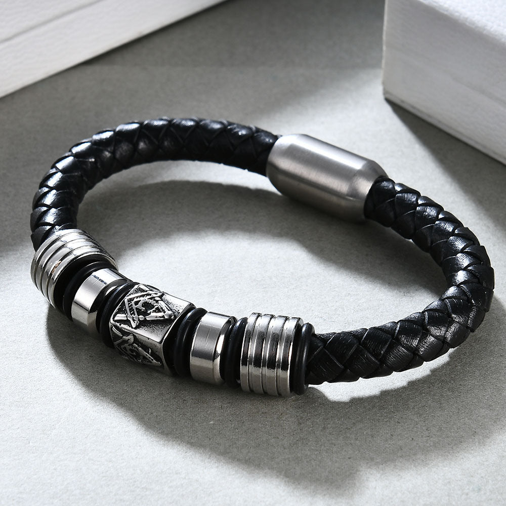 Pulsera de tótem masón de acero inoxidable retro