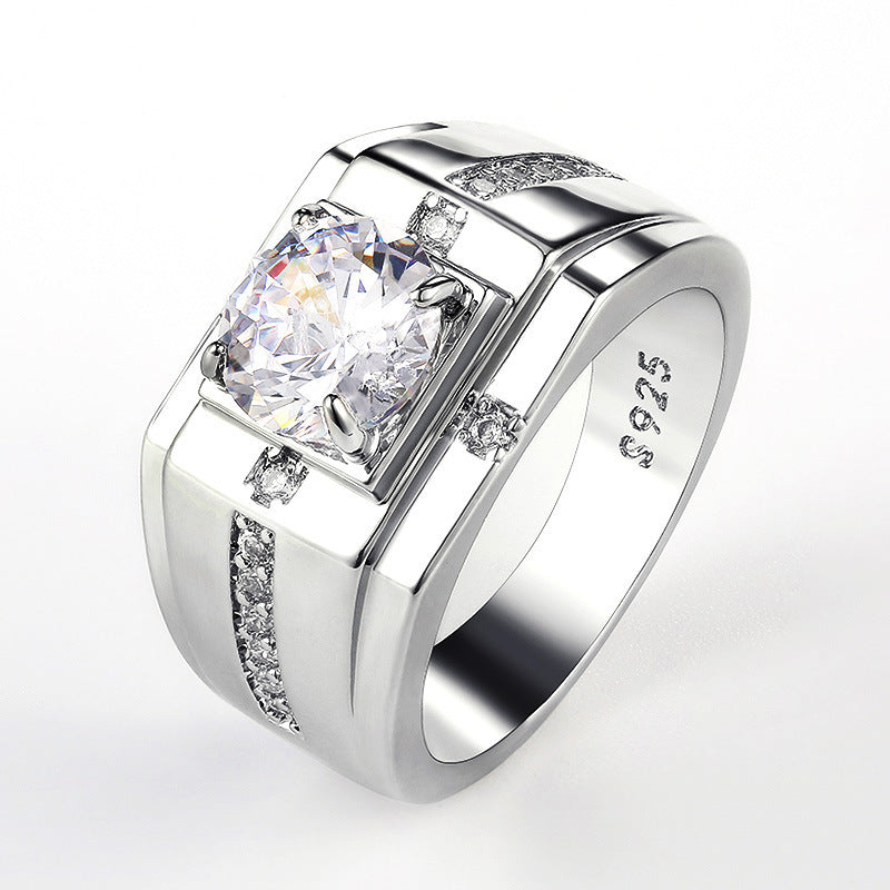 Simple Luxurious 925 Silver Precious Stone Ring